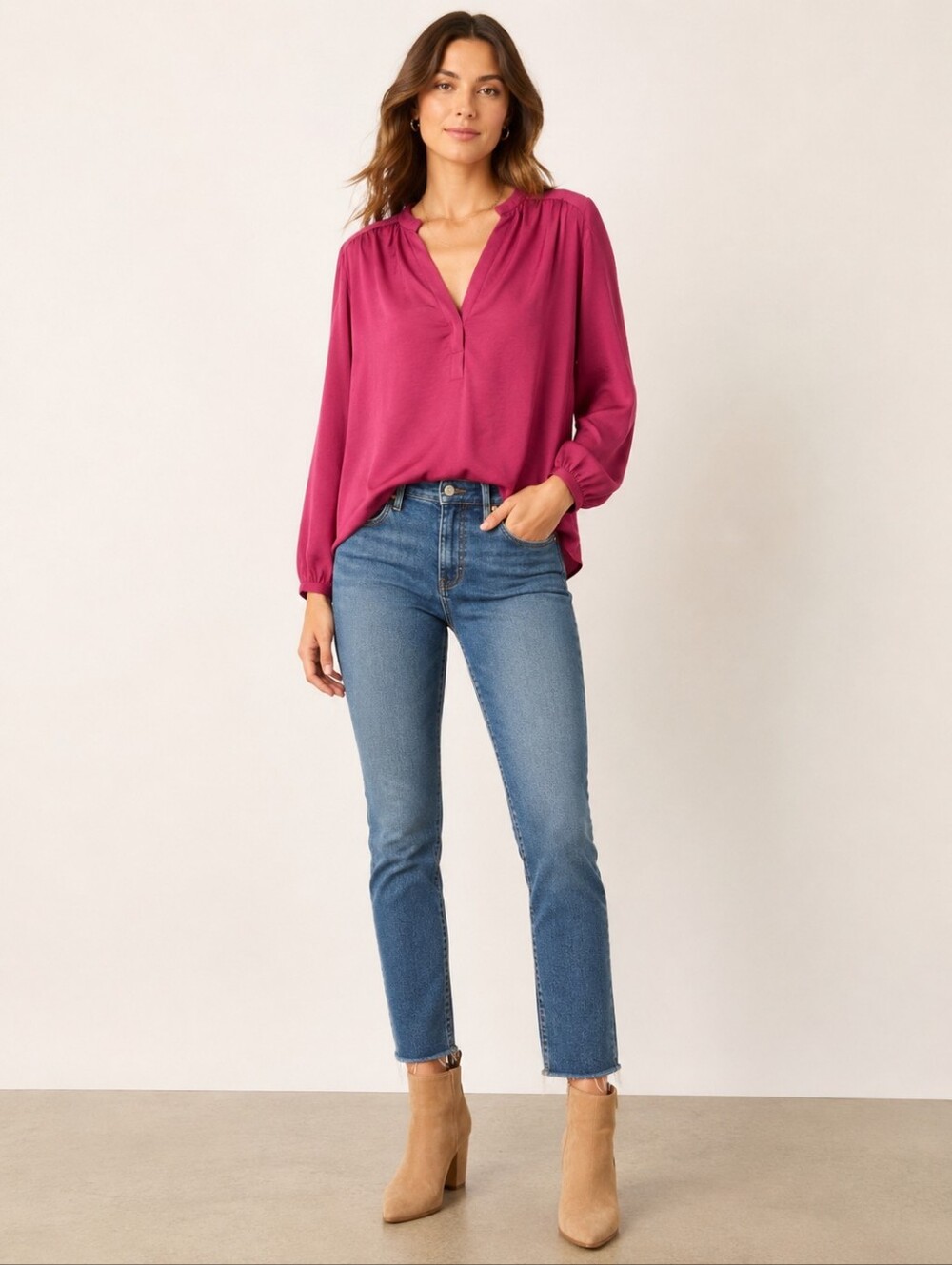 β€οΈ MAJE FLOWY OVERSIZED V-NECK BLOUSE / TOP, SMALL